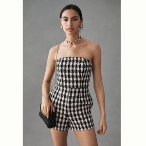 Anthropologie Hutch Strapless Tweed Romper